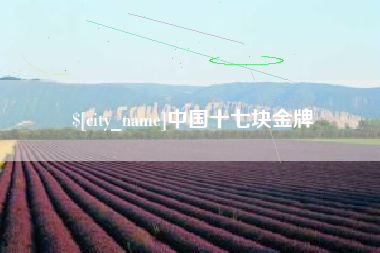 五家渠中国十七块金牌