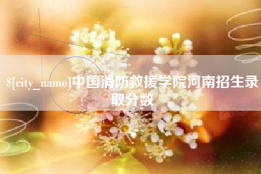 五家渠中国消防救援学院河南招生录取分数