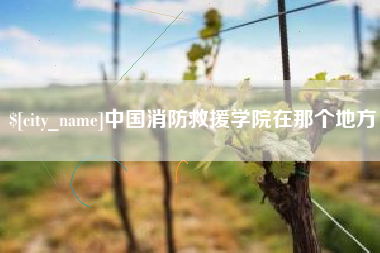 五家渠中国消防救援学院在那个地方