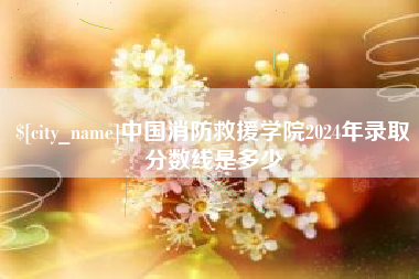 五家渠中国消防救援学院2024年录取分数线是多少