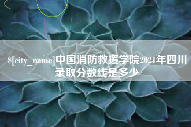 五家渠中国消防救援学院2021年四川录取分数线是多少