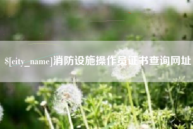 五家渠消防设施操作员证书查询网址