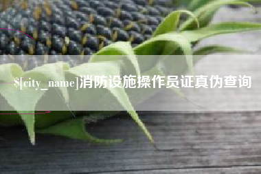 五家渠消防设施操作员证真伪查询