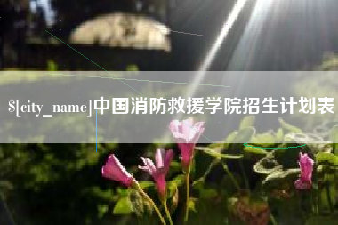 五家渠中国消防救援学院招生计划表
