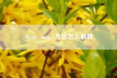 五家渠九宫怎么解释