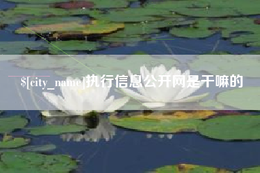 五家渠执行信息公开网是干嘛的